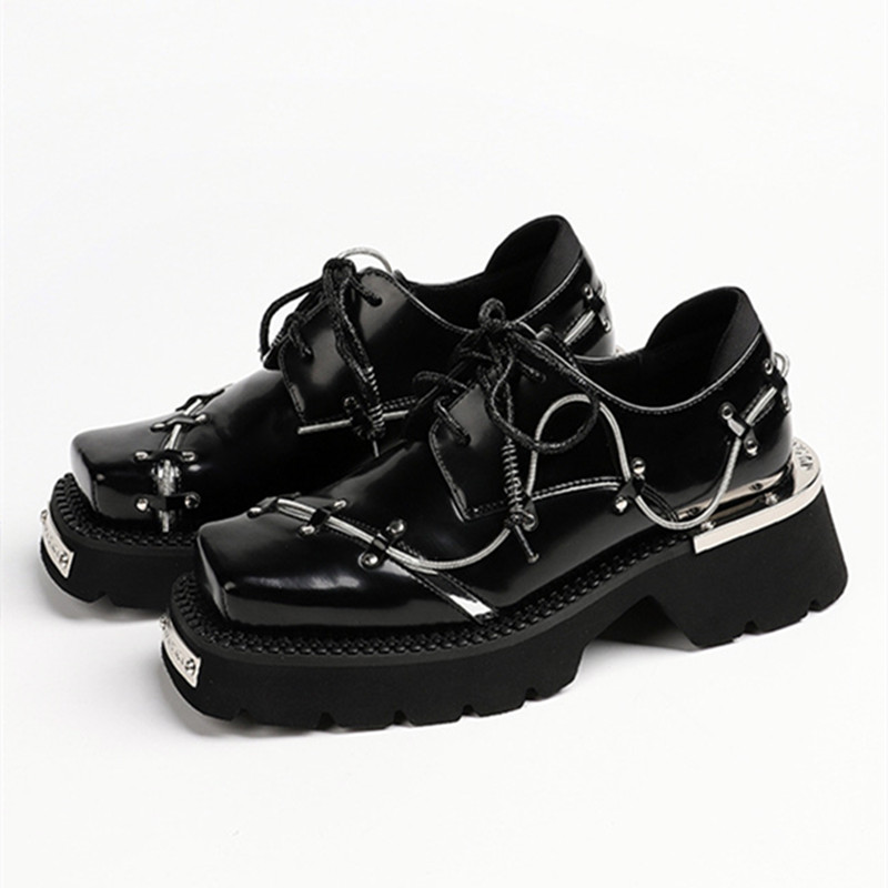 Women'S Shoes Loafers Black - Luxus Metall Kette Dekoration Chunky Ferse