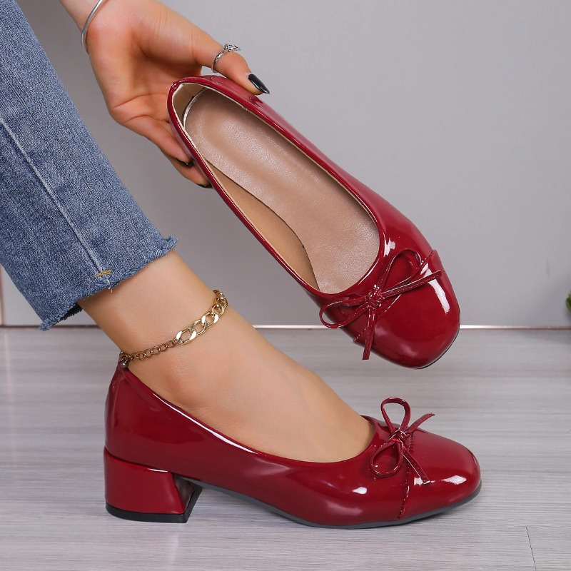 Women Shoes Heels - 2026 Damenschuhe Pumps Plateau-Absätze Runde Zehenpartie