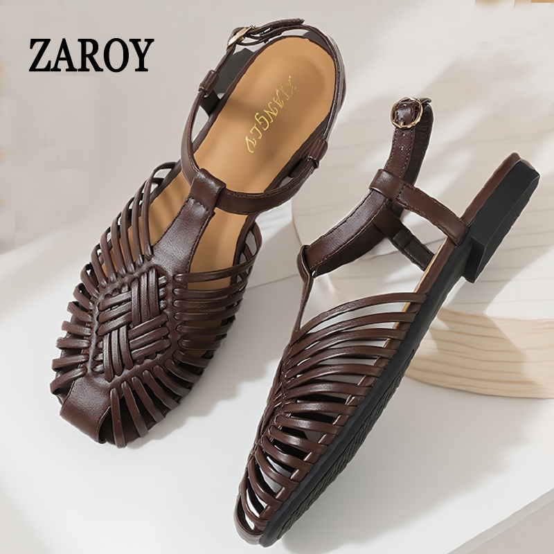 Women'S Shoes Big Feet - ZAROY Sommer Damen Gladiator-Sandalen, flacher Knöchelriemen,