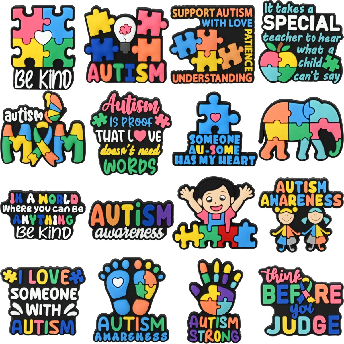 Women Shoes Kinds - 16-100 Stück Be Kind Autism Schuhschnallen