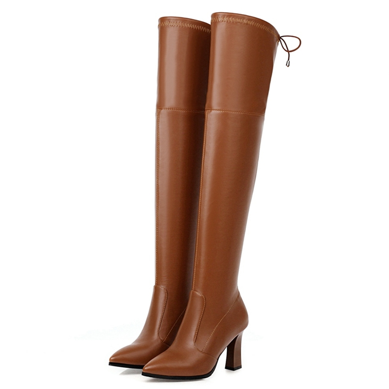 Women'S Shoes Big Feet - Elastische Oberschenkel Hohe Stiefel Frauen Schuhe