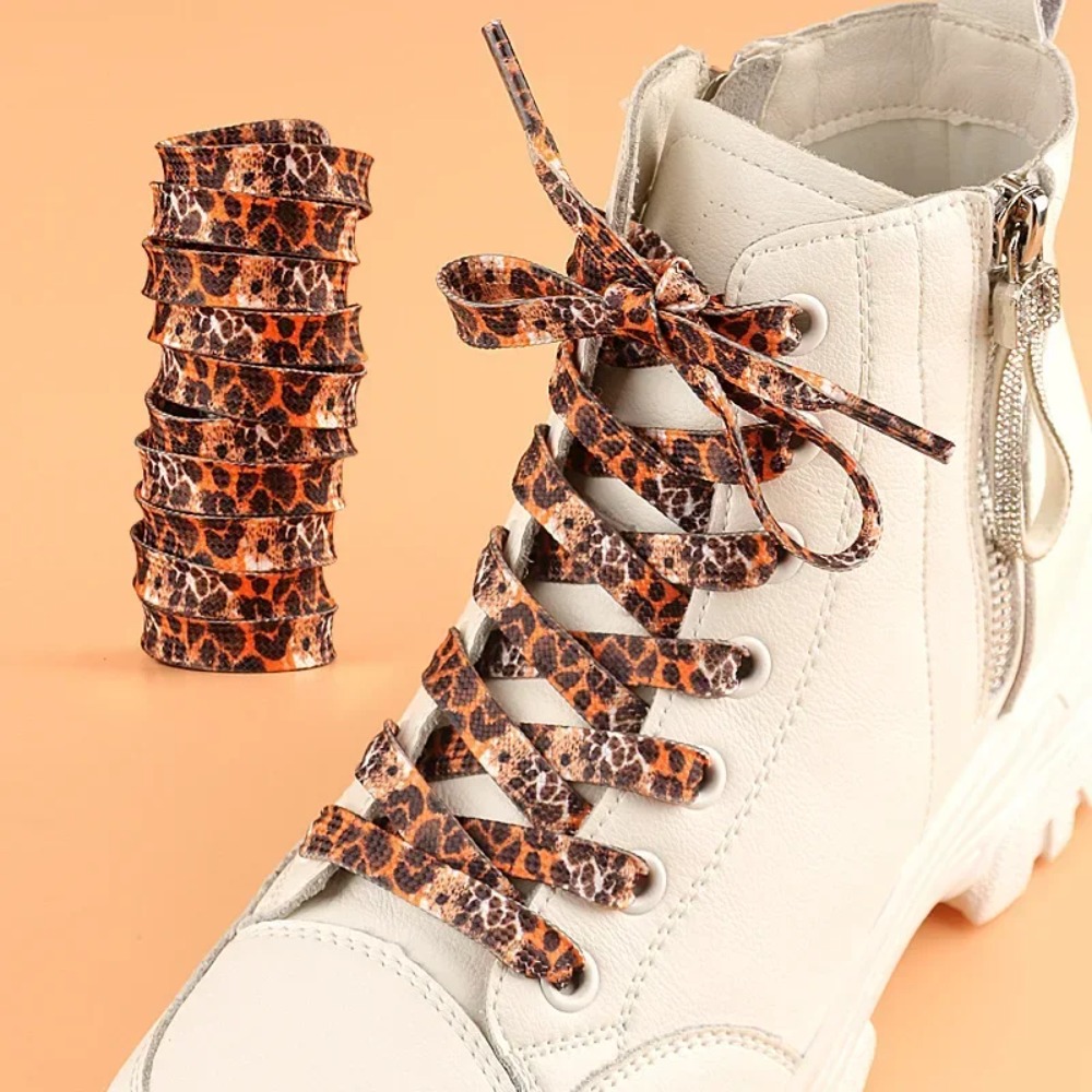 Women Shoes Kinds - Klassische Schnürsenkel mit Leopardenmuster für Damen,