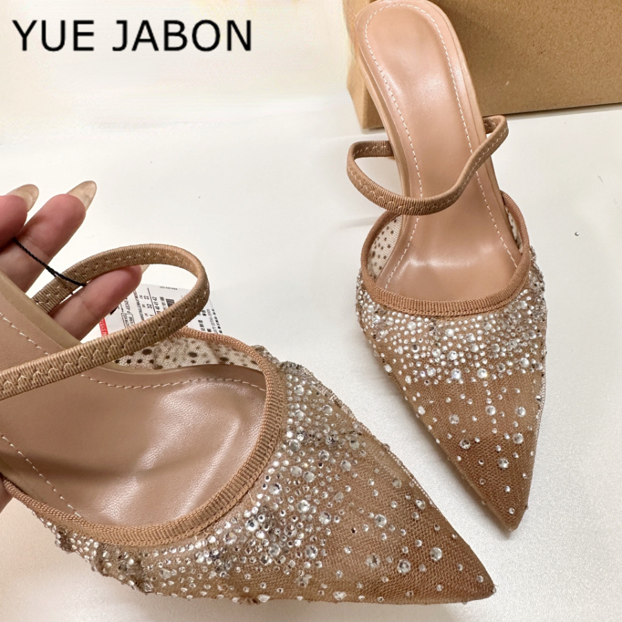 Women Shoes Zara - Mesh Strass High Heel Sandalen Frauen
