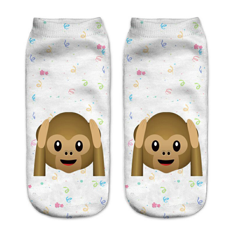 Women Shoes Us To Eu - Modische, niedliche Unisex 3D-Druck Affen-Katzen-Leinenschuhe Socken