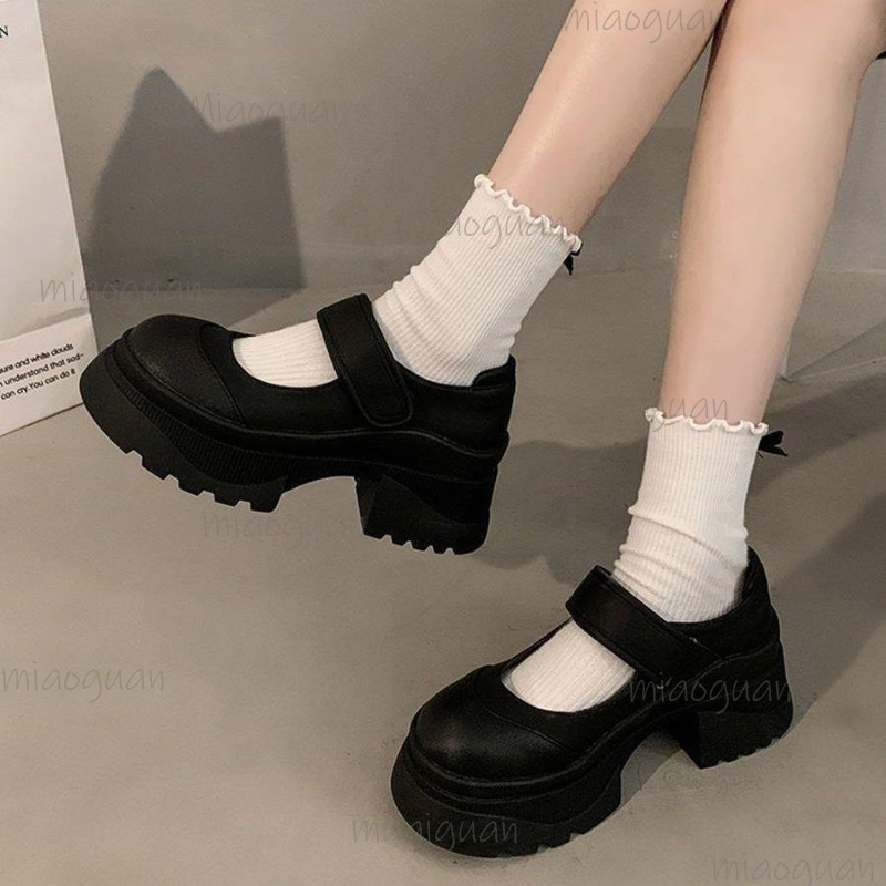 Schwarz Retro Erhöhung Dicken  – Women'S Shoes Loafers Black Bewertung und Preis