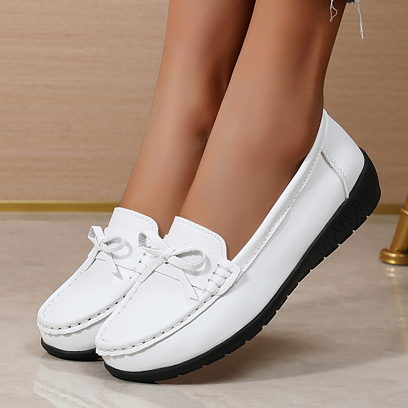 Echtes Leder Frauen Wohnungen  – Women'S Shoes Loafers Black Bewertung und Preis