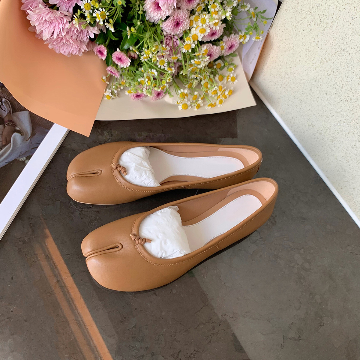 Schwarze Ballerinas Split Toe  – Women'S Shoes Loafers Black Bewertung und Preis