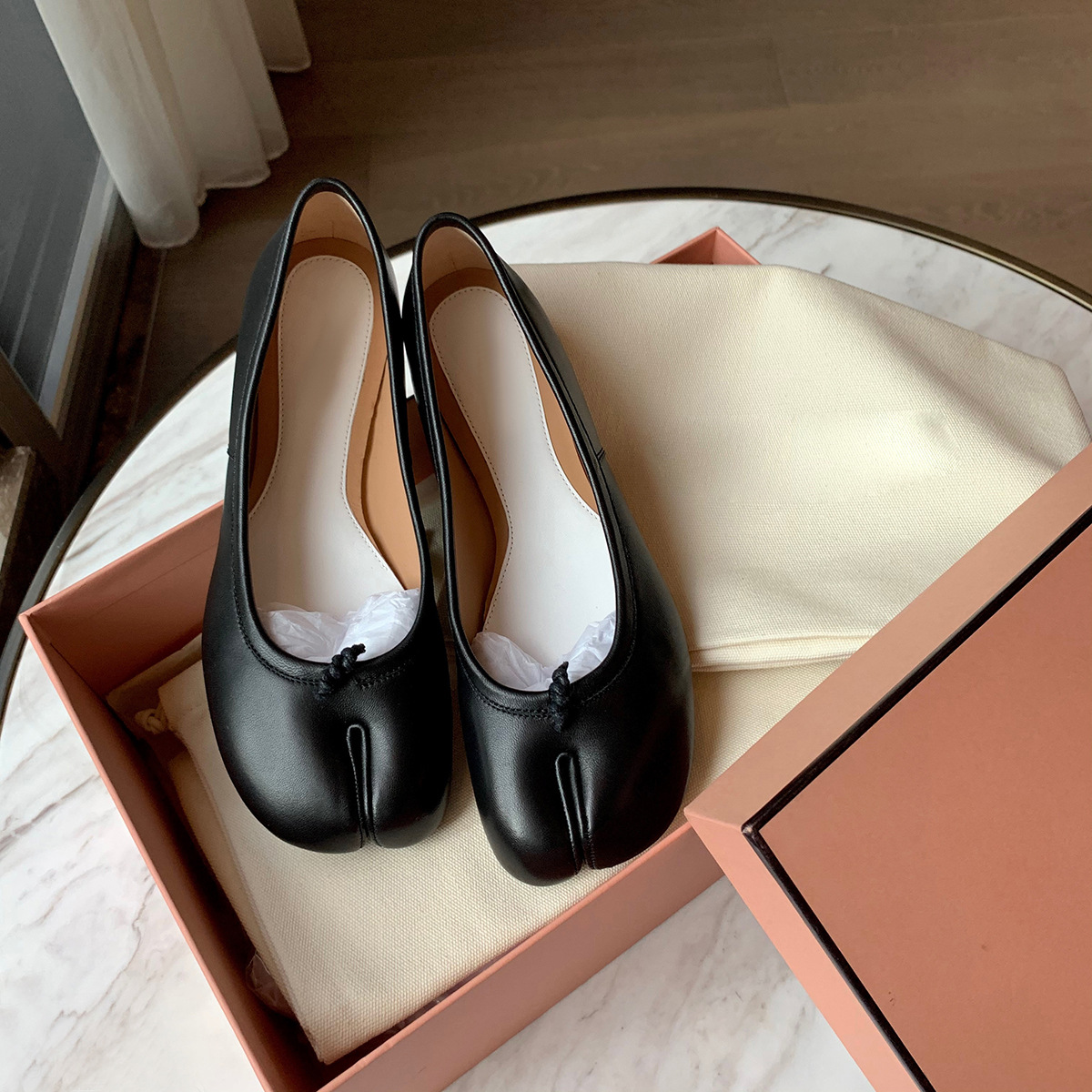 Schwarze Ballerinas Split Toe  – Women'S Shoes Loafers Black Bewertung und Preis