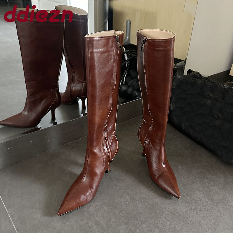Mode Spitz Damen Kniehohe Stie – Women'S Shoes Big Feet Bewertung und Preis