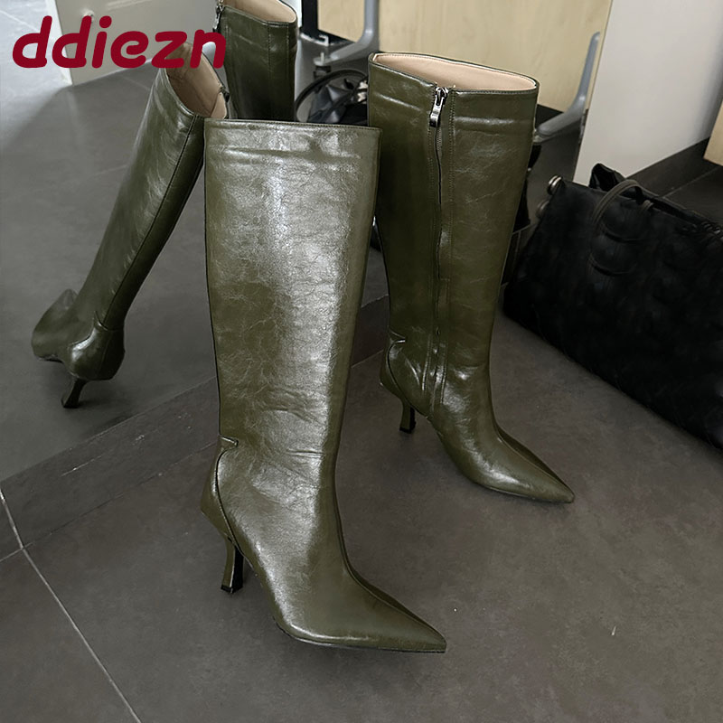 Mode Spitz Damen Kniehohe Stie – Women'S Shoes Big Feet Bewertung und Preis