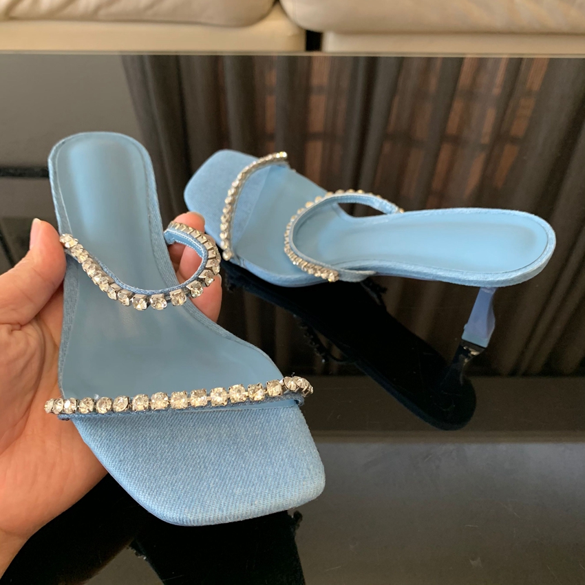 Denim Strass Heels Sandalen Fr – Women Shoes Zara Bewertung und Preis