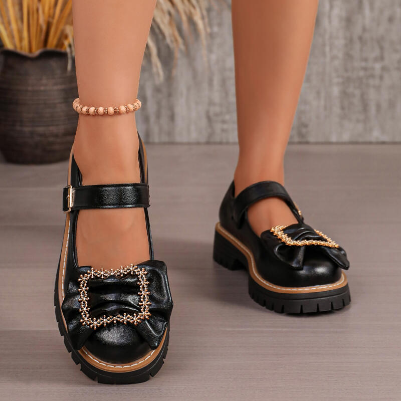 Süße Schleifendekoration Dicke – Women'S Shoes Loafers Black Bewertung und Preis