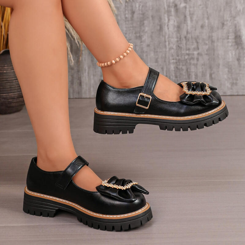 Süße Schleifendekoration Dicke – Women'S Shoes Loafers Black Bewertung und Preis