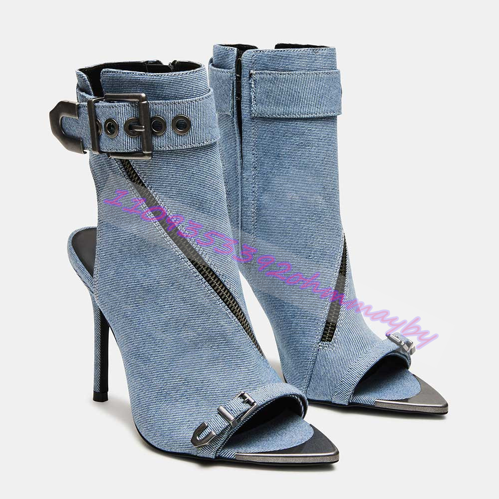 Sommerliche blaue Denim-Stiefe – Women Shoes Boots Bewertung und Preis