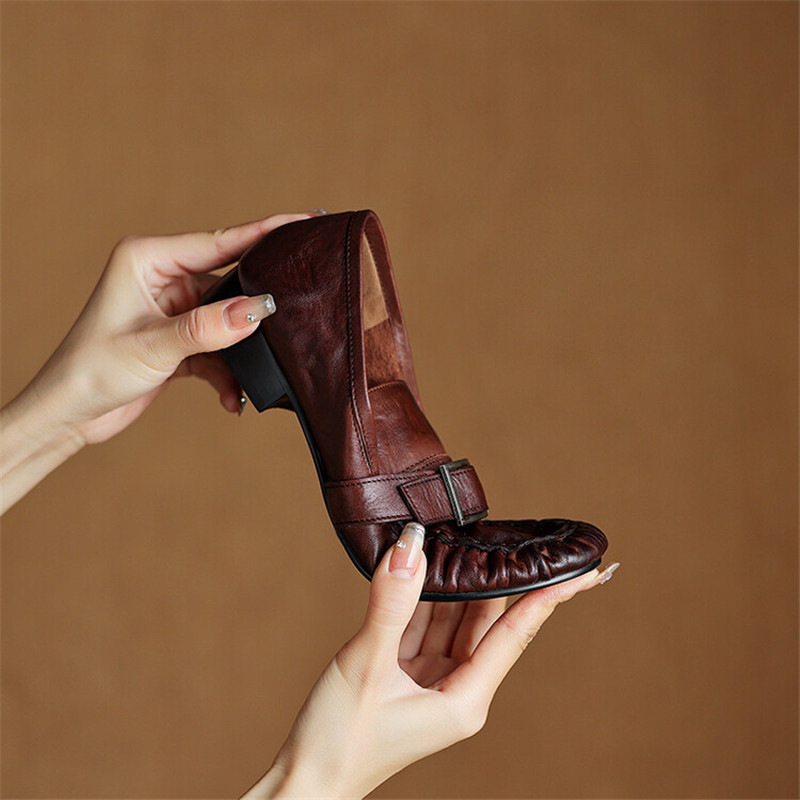 Neue Herbst Echt leder Frauen  – Women Shoes Heels Bewertung und Preis