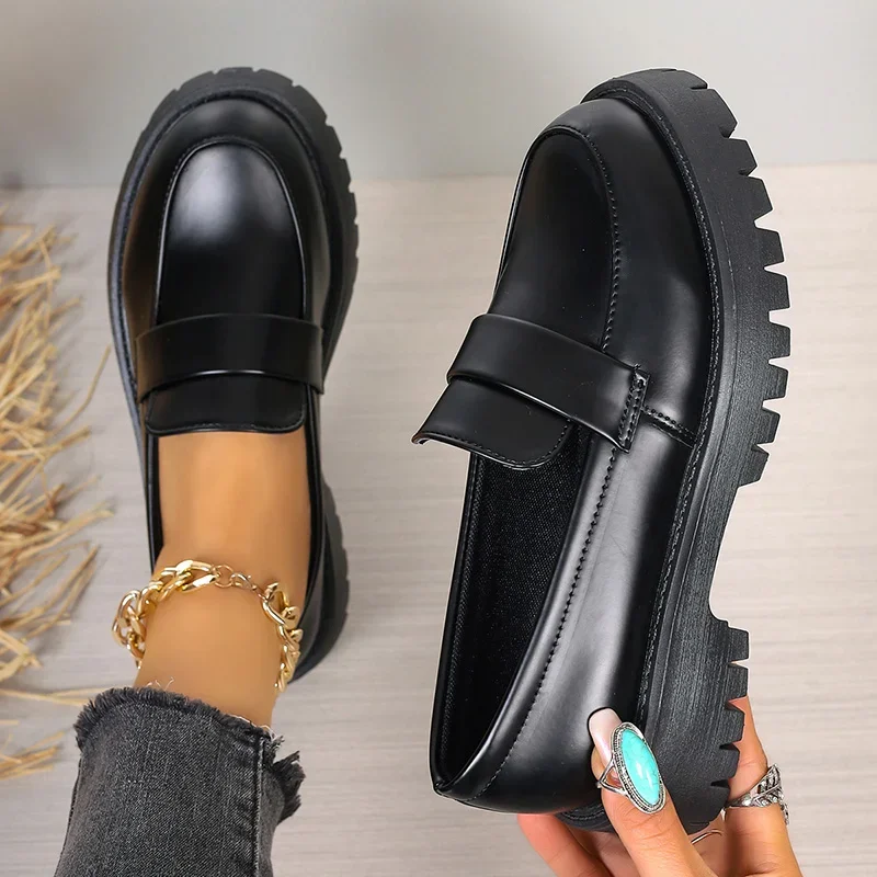 Plus Größe 35-43 Schwarz Pu Le – Women'S Shoes Loafers Black Bewertung und Preis