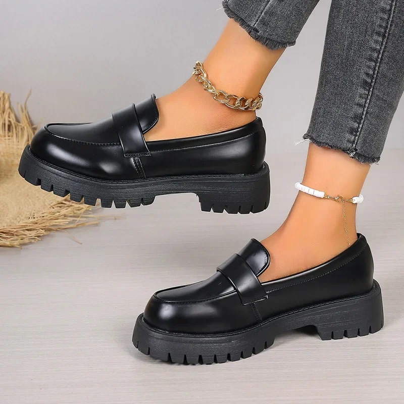 Plus Größe 35-43 Schwarz Pu Le – Women'S Shoes Loafers Black Bewertung und Preis