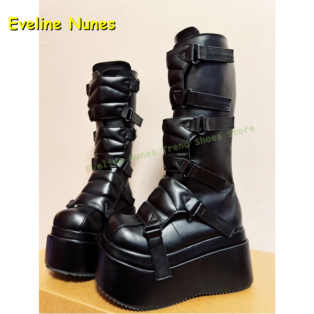 Schwarze Schnalle Cyberpunk Y2 – Women'S Shoes Big Feet Bewertung und Preis