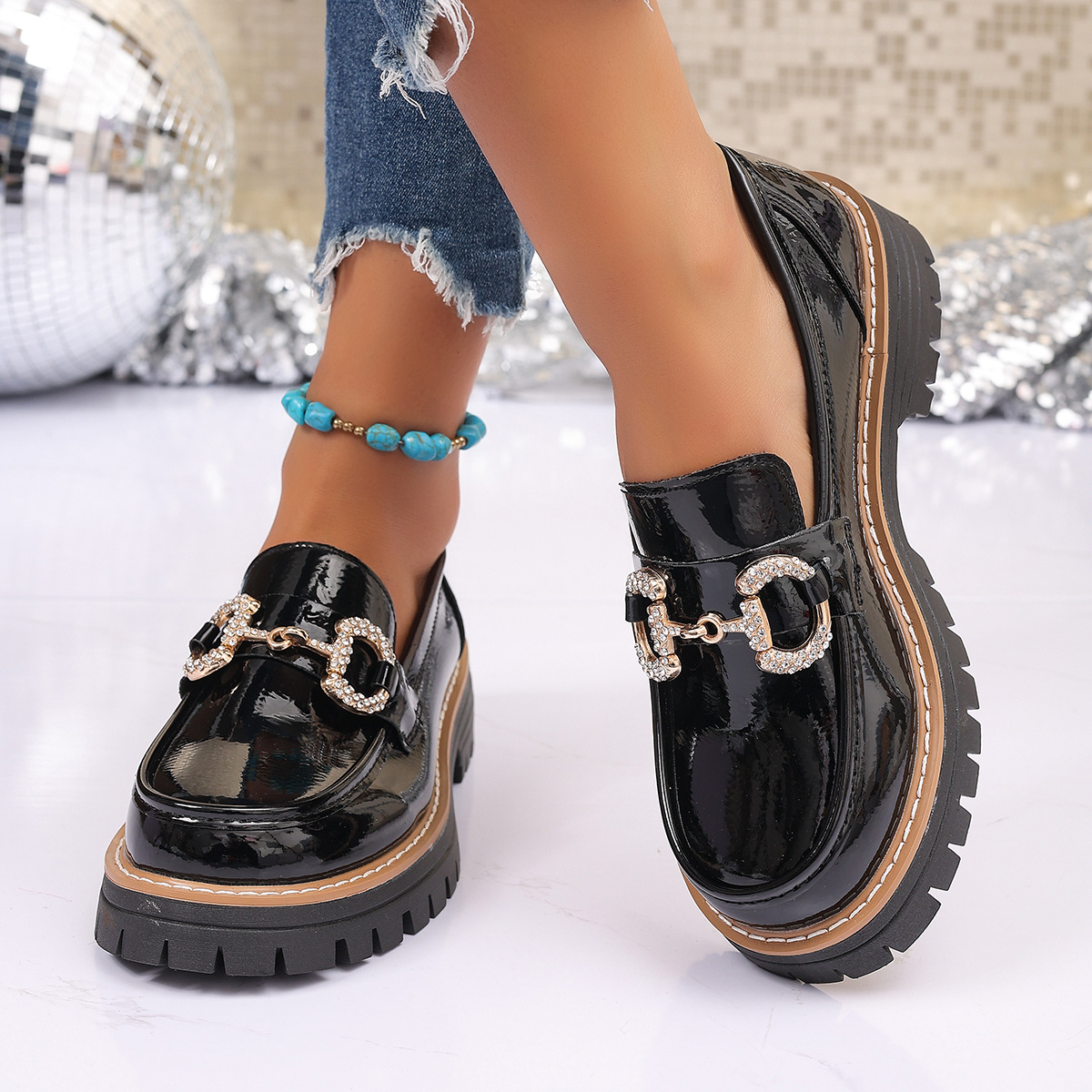 Retro Ketten-Pumps mit Niedrig – Women'S Shoes Loafers Black Bewertung und Preis